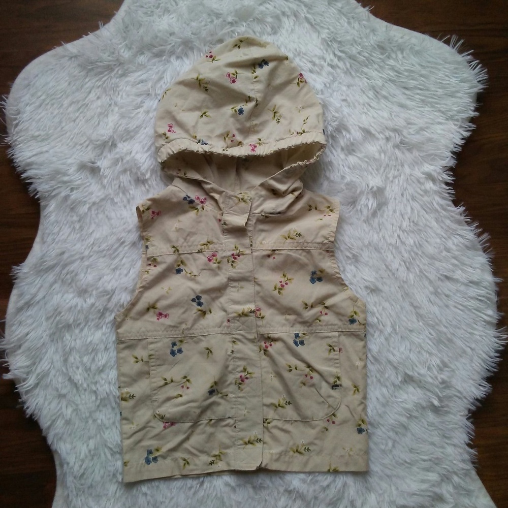 Little Legends Girls Hooded Floral Velcro Vest 24M